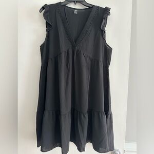 SHEIN Black Ruffle Sleeve Blouse